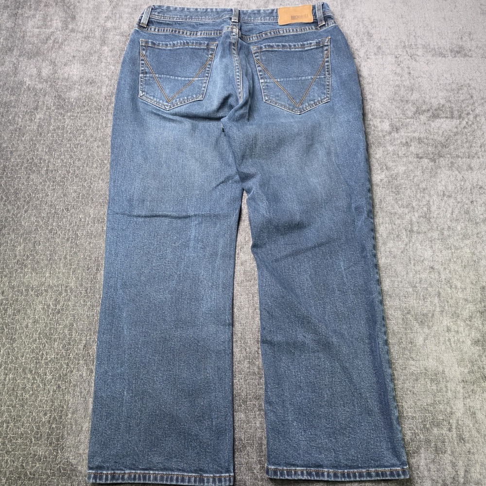Rock & Roll Cowboy Double Barrel Relaxed Straight Jeans 36x30 Medium Wash Fade
